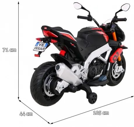 Elektrická motorka Aprilia Tuono V4 RAMIZ - červená