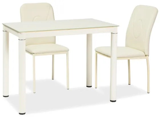Jedálenský stôl Gabriel (krémová + krémová) (pre 4 osoby). Vlastná spoľahlivá doprava až k Vám domov. 1050180