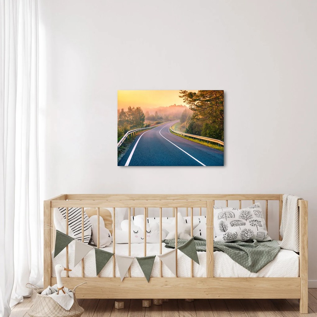Obraz - Cesta pri východe slnka (70x50 cm)