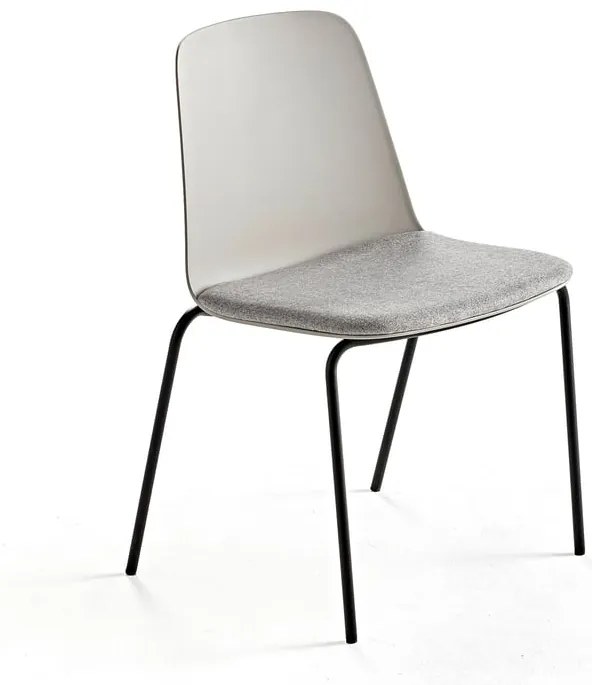 Stolička LANGFORD, rovné nohy, šedá