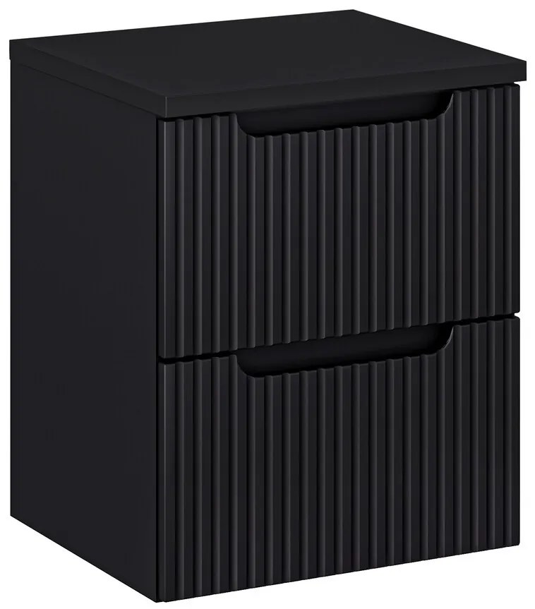 Závěsná skříňka Nova Black I s deskou 50 cm černá