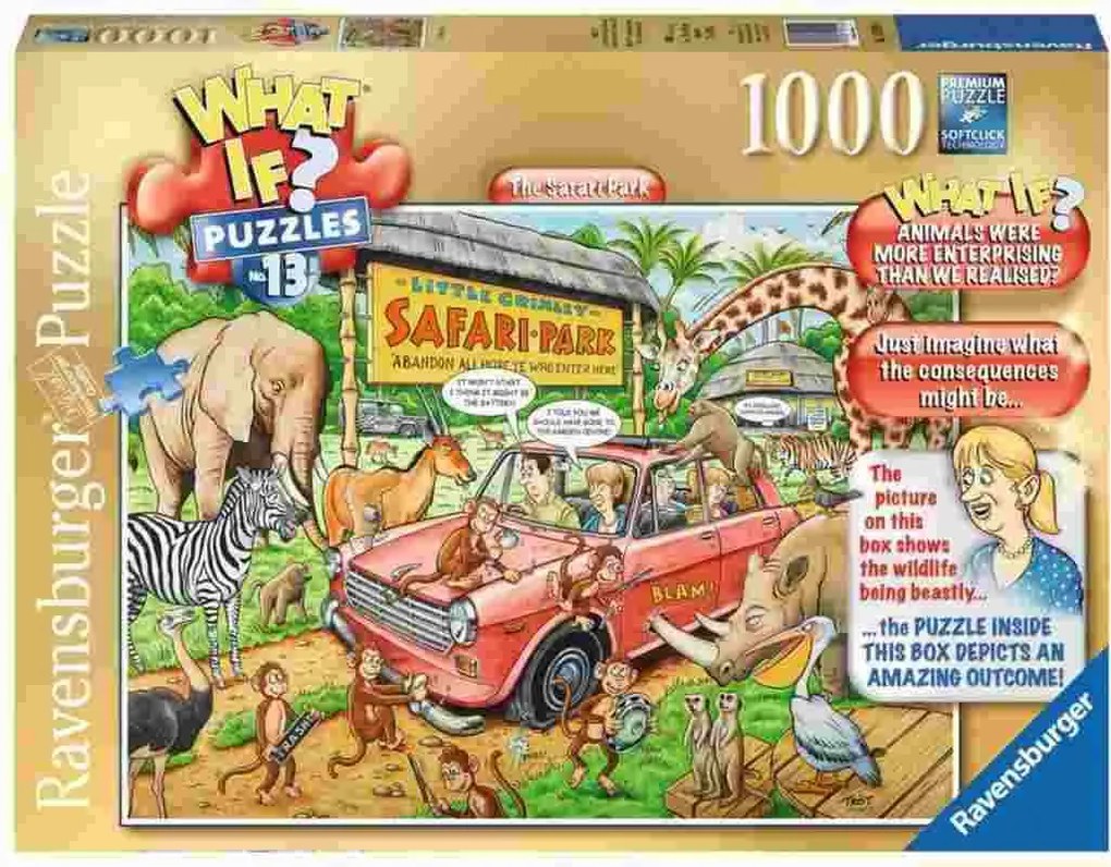 RAVENSBURGER Puzzle What If 13 Safari 1000 dílků cm