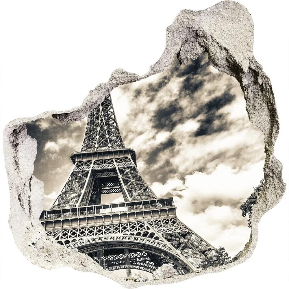 Fototapeta diera na stenu 3D Eiffelova veža Paríž WallHole-75x75-piask-57669652