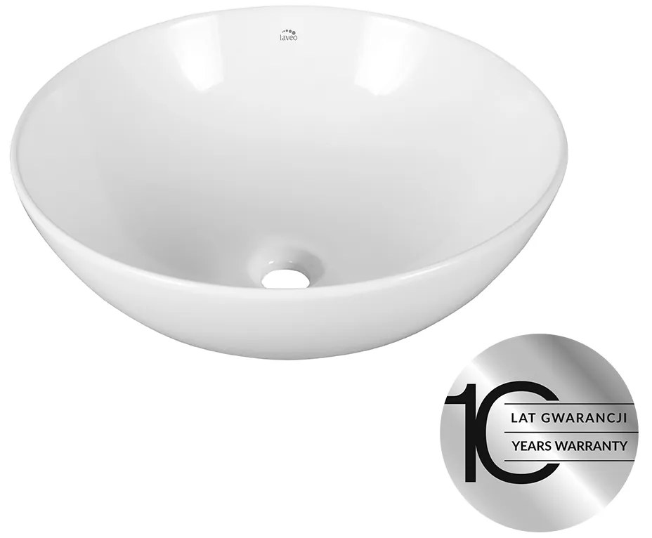 Laveo Sabi, umývadlo na dosku 400x400x150 mm, biela lesklá, LAV-VUS_6240