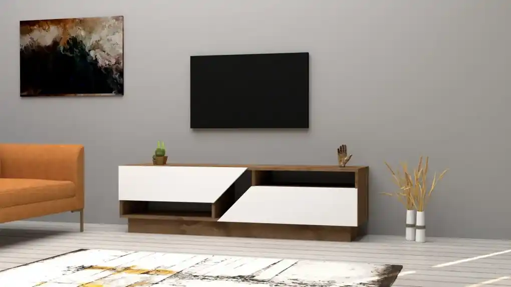 TV stolík Koza 160 cm orech/biela | BIANO
