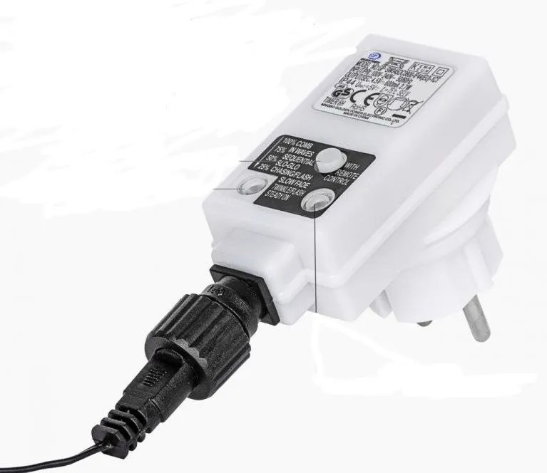 VOLTRONIC LED breza,8 funkcií s ovládačom,teplá biela,150 cm