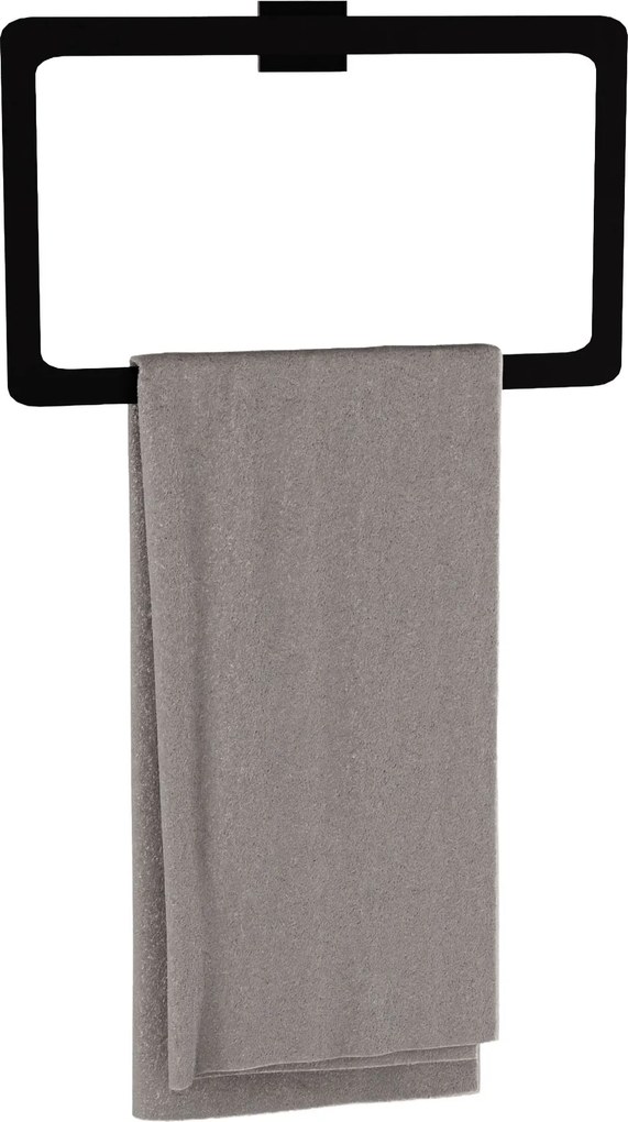 Rea Oste, prsteňový kúpeľňový vešiak na uterák, čierna matná, REA-88071