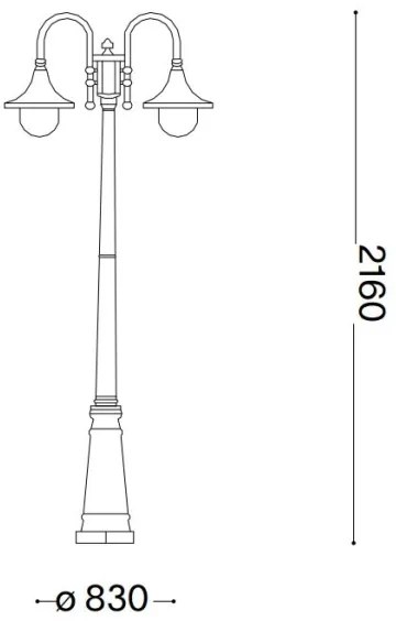 Ideal Lux - Vonkajšia lampa CIMA 2xE27/52W/230V 216 cm IP43 patina