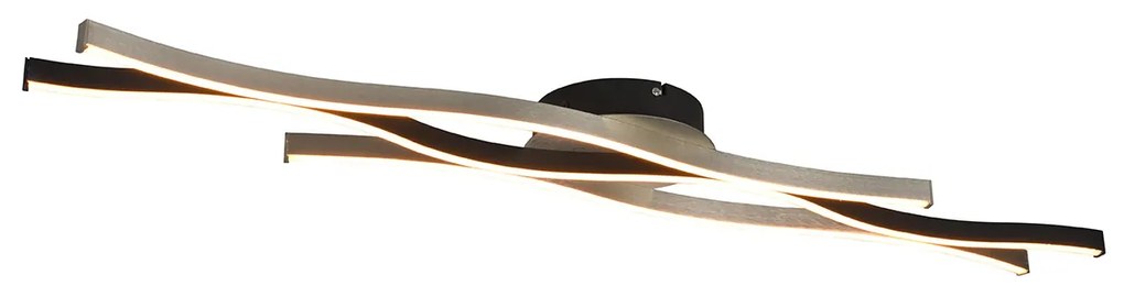 Design plafondlamp zwart met zilver incl. LED dimbaar - Blaze