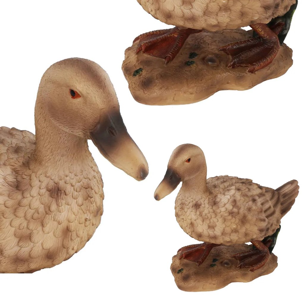 Záhradná figúrka z polistone Duck2, 26,5x21 cm, hnedá