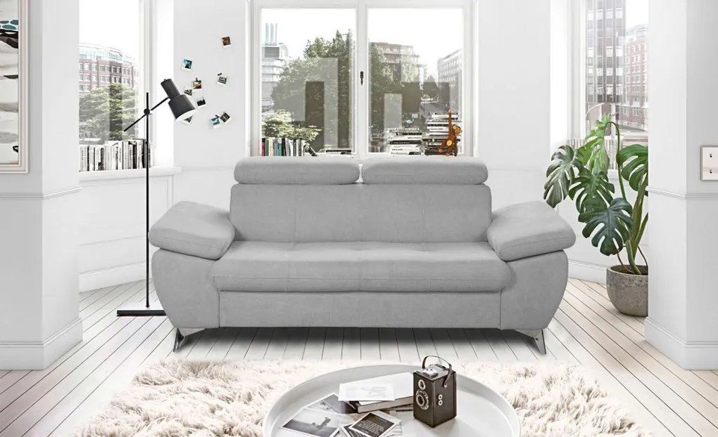 Dvojsedák Gisele, svetlo šedá látka