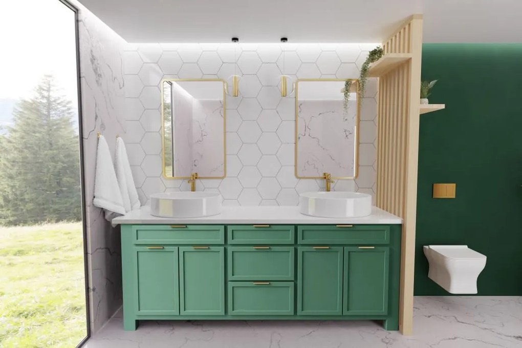 Invena Glamour Trend, vysoká umývadlová batéria, zlatá lesklá, BU-02-W09-V