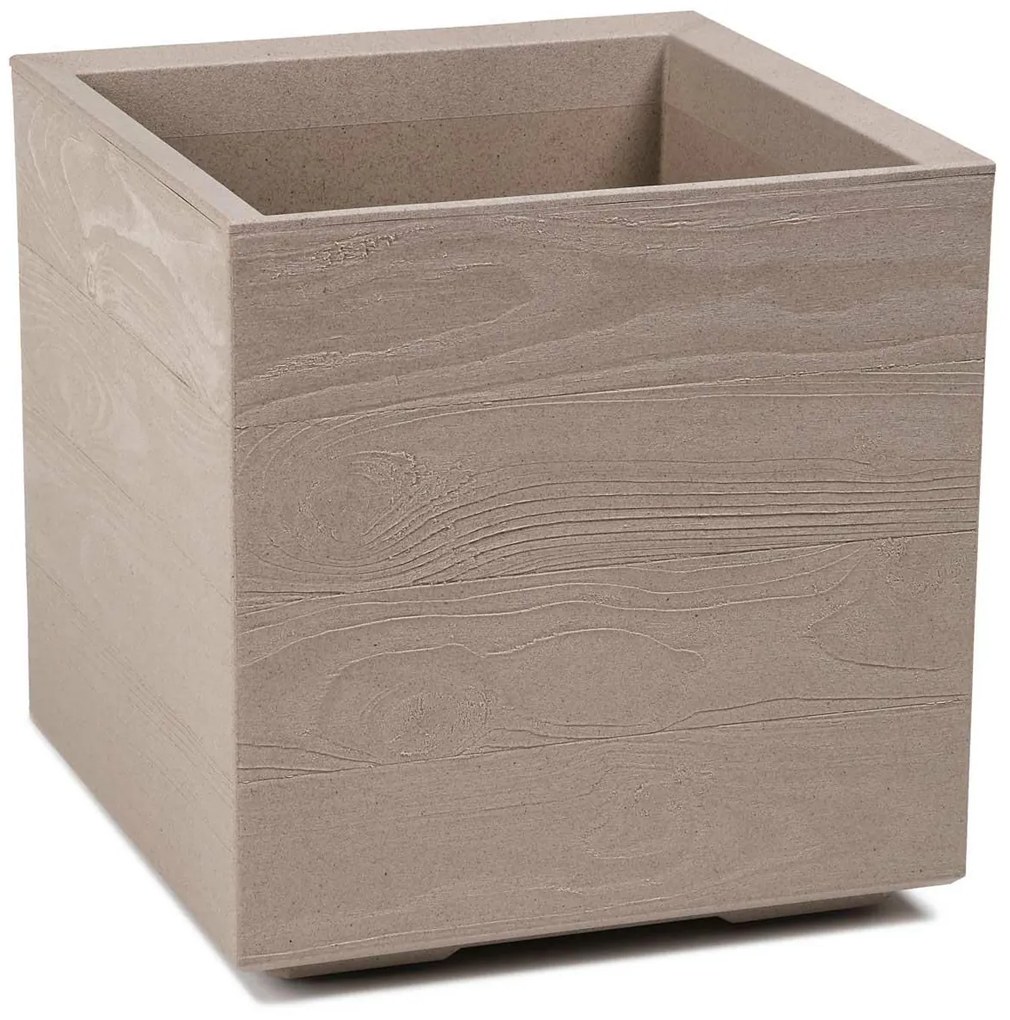PLASTOVÝ KVETINÁČ NA KOLIESKACH BETONIQUE 40X40 CM BÉŽOVÁ