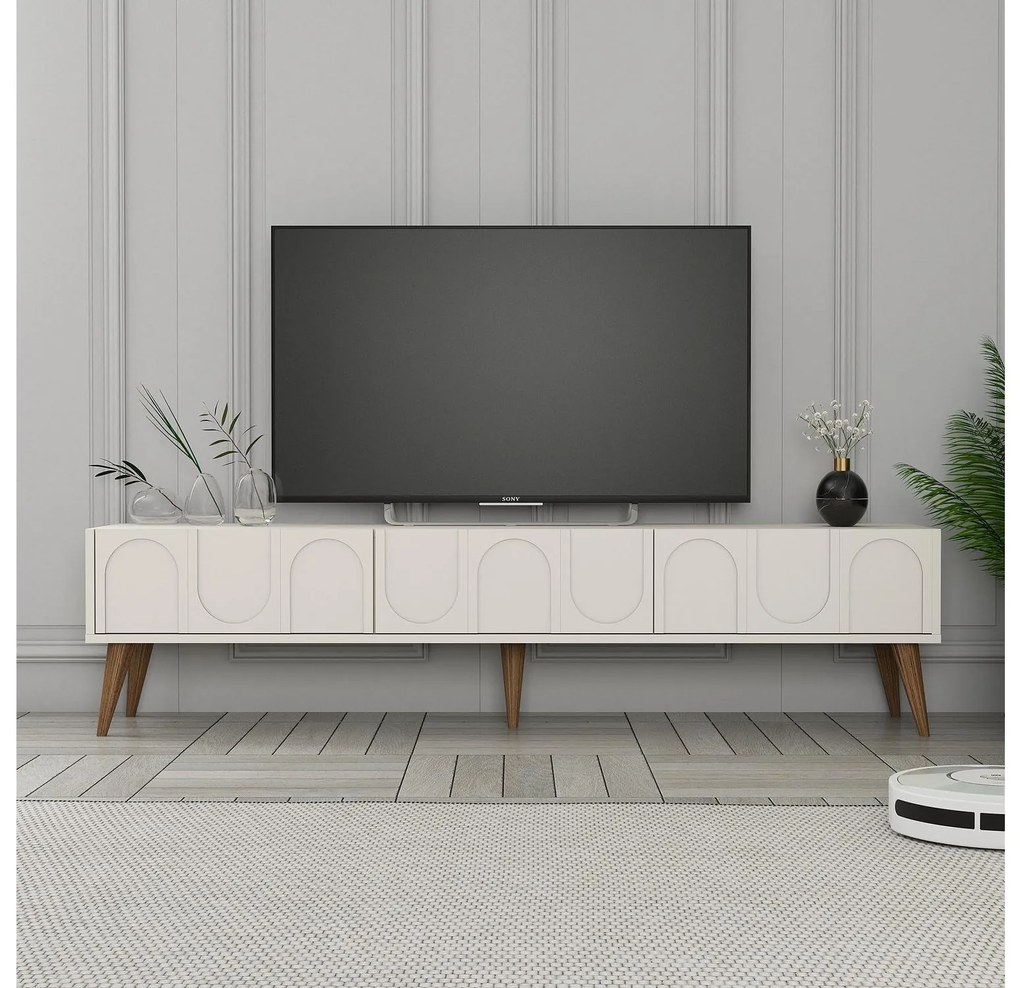 TV stolík/skrinka Bipemu 3 (krémová + orech). Akcia -20%. Vlastná spoľahlivá doprava až k Vám domov. 1095684
