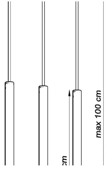 Čierne závesné svietidlo Sollux Fideus, dĺžka 30 cm