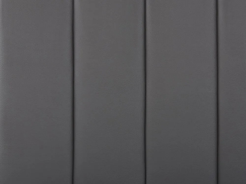 Posteľ z umelej kože 180 x 200 cm sivá POITIERS Beliani