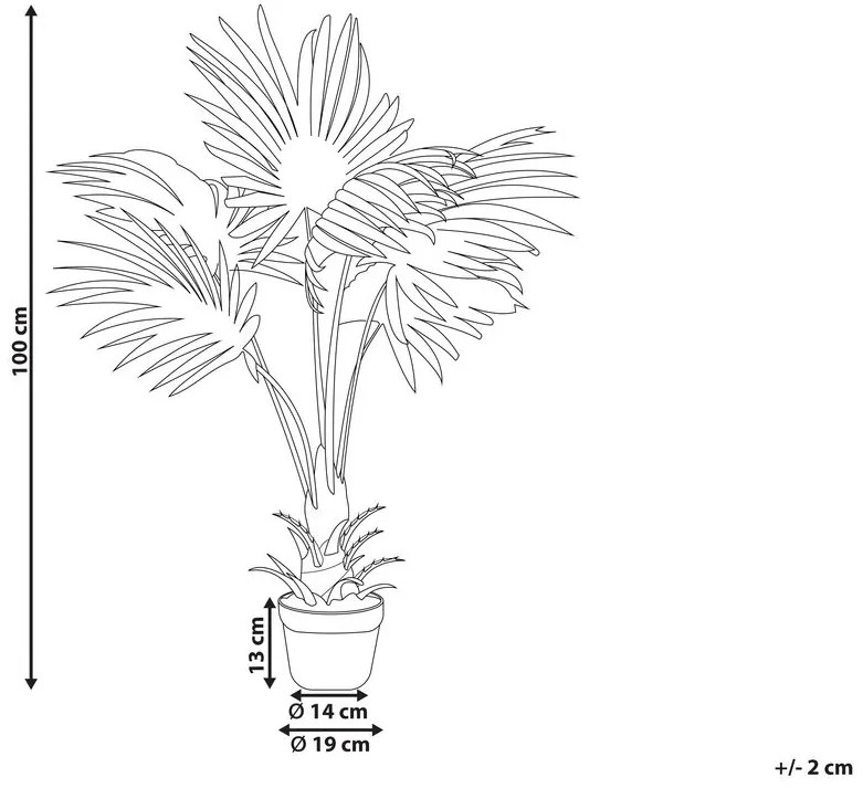 Umelá rastlina v kvetináči 100 cm Palma (zelená). Vlastná spoľahlivá doprava až k Vám domov. 1079329