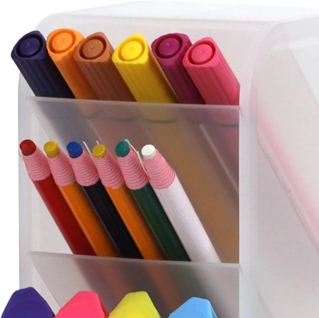 eCarla Multifunkčný stolný organizér na písacie potreby / štetce, William, transparentný