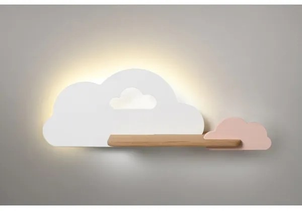 LED Detské nástenné svietidlo s poličkou CLOUD LED/5W/230V biela/ružová
