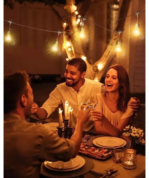 LED Vonkajšia dekoračná reťaz BAJA ST64 20xE27/1W/230V 10,9m IP44 teplá biela