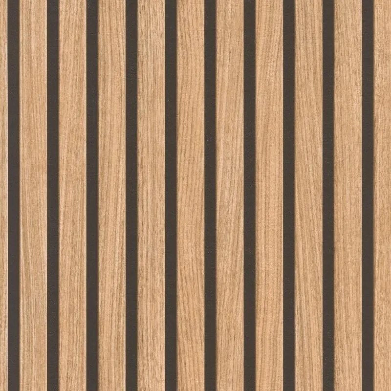 Papierové tapety na stenu IMPOL 278408, rozmer 10,05 m x 0,53 m, lamely dub prírodný, IMPOL TRADE