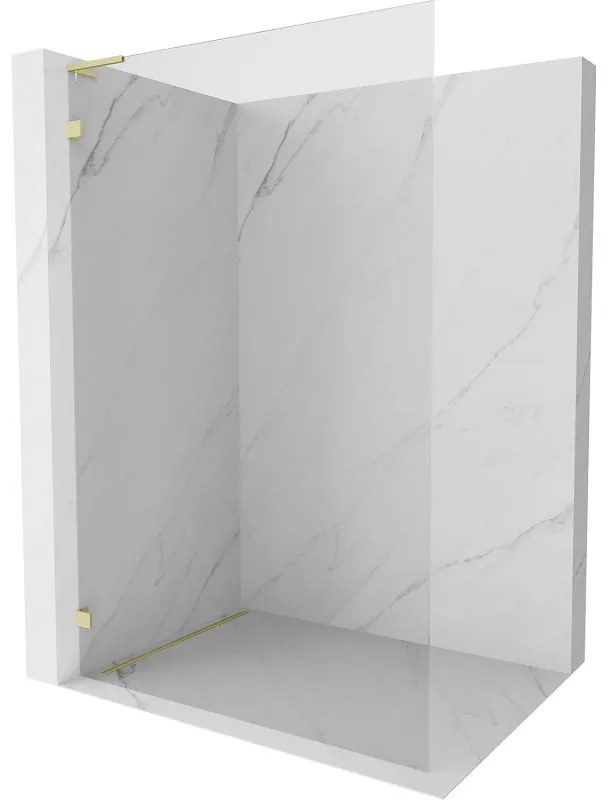 Mexen Lunar L sprchová stena ľavá 110 x 200 cm, 8mm číre sklo, zlatá matná, 830L-110-000-55-00-L