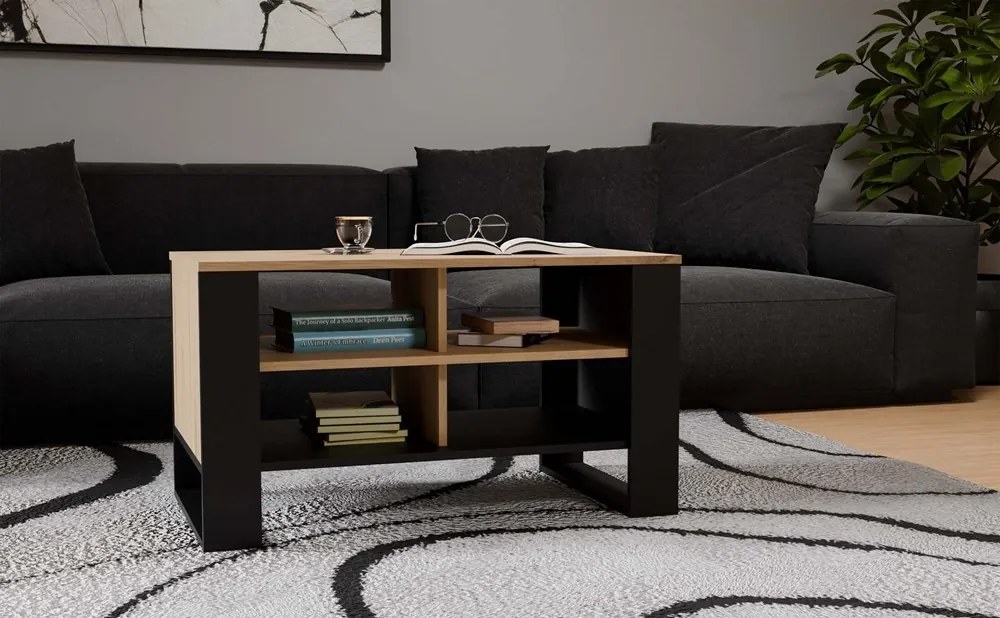 Konferenčný stolík LAWA Modern 4P Slim II dub artisan/čierny