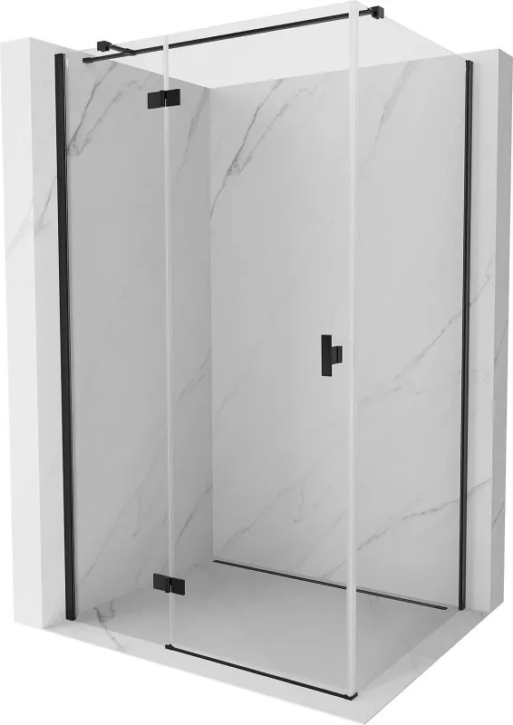 Mexen Mist H T, sprchový kút s výklopnými dverami ľavý 105 x 100 cm, číre sklo, čierna, 8A5T-105-100-70-00-L