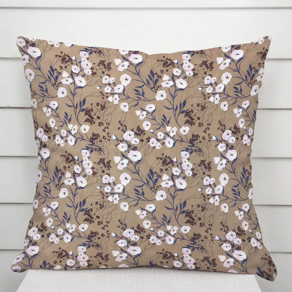 Biante Dekoračná obliečka na vankúš PML-036 Popínavé kvety na hnedom 45 x 45 cm