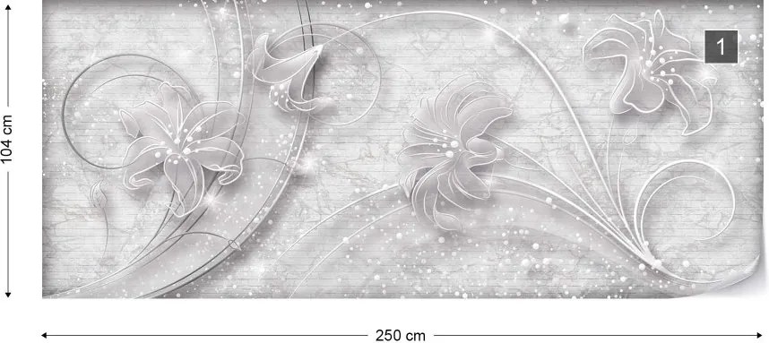 Fototapeta GLIX - 3D Floral  + lepidlo ZADARMO Vliesová tapeta  - 250x104 cm