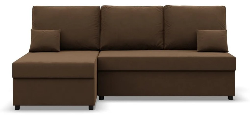 Rohová rozkladacia sedacia súprava DELI Hnedá