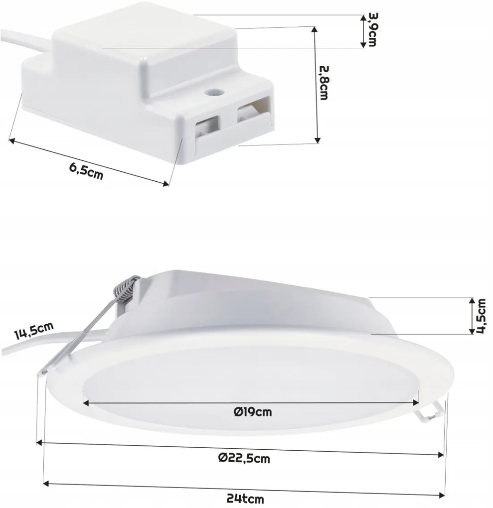LED okrúhle vstavané svietidlo Philips - 19W 2000lm 4000K - biele