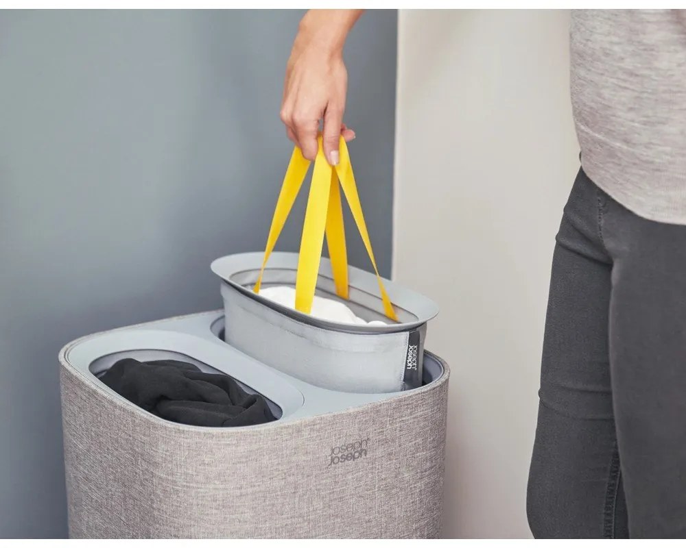 Sivý textilný kôš na bielizeň Joseph Joseph Tota, 60 l