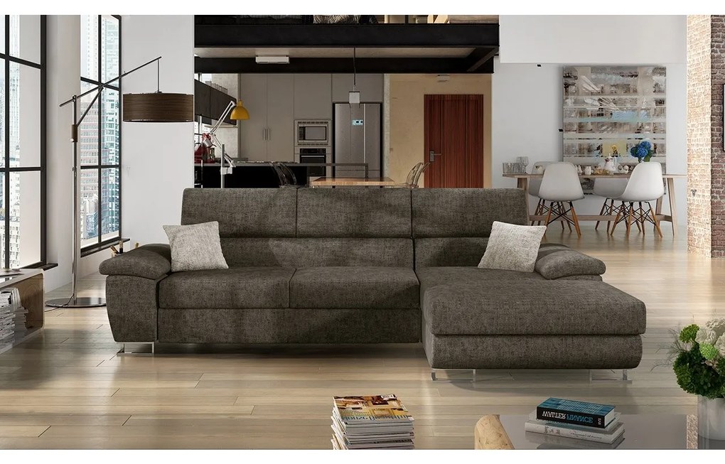 Rohová sedacia súprava Alvin Mini, Dostupné poťahy: ekokoža Soft 017 + Lux 06 + ekokoža Soft 017, Strana: ľavá
