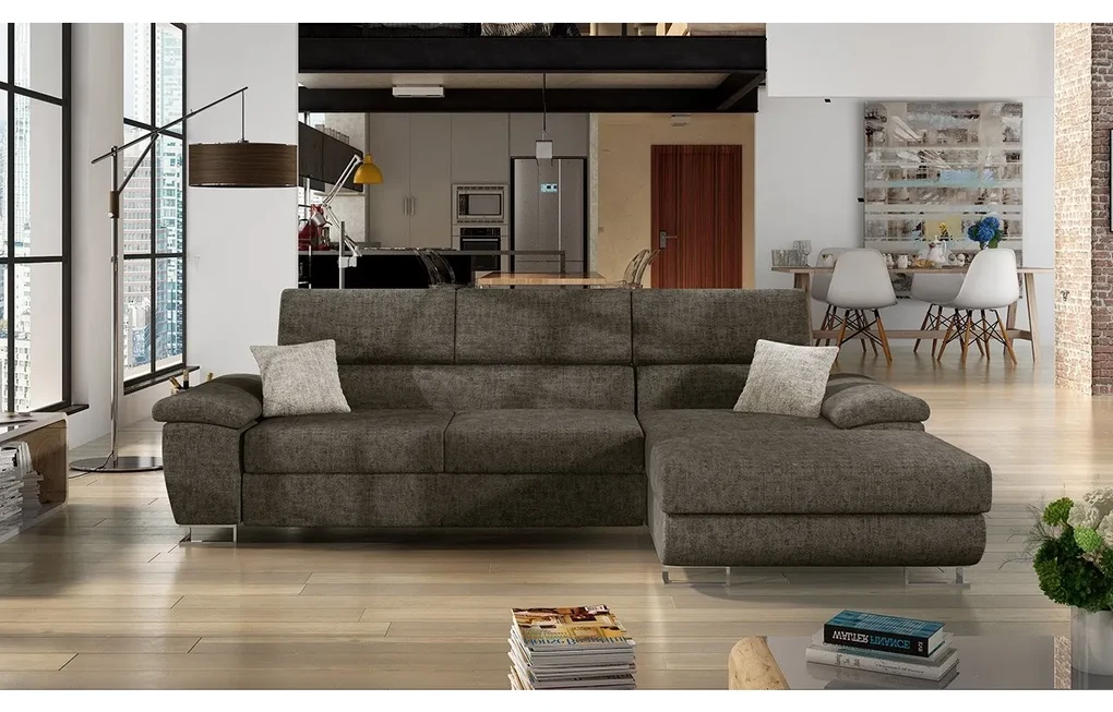 Rohová sedacia súprava Alvin Mini, Dostupné poťahy: ekokoža Soft 017 + Lux 06 + ekokoža Soft 017, Strana: ľavá