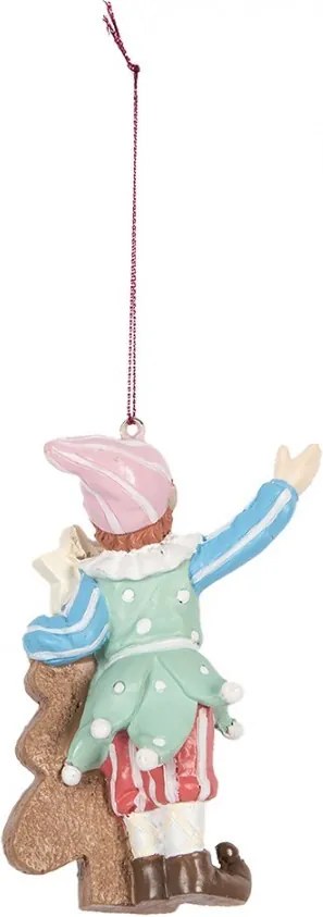 Závesná vianočná dekorácia Elf so stromčekom - 8*4*11 cm