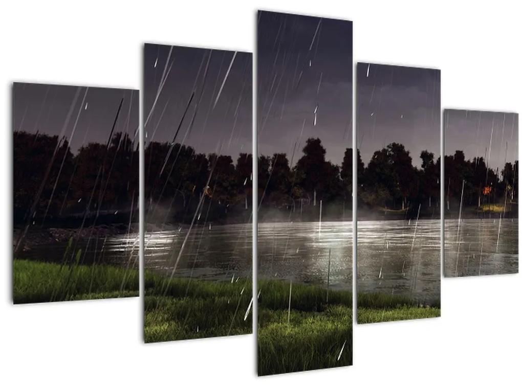 Obraz - Daždivý večer (150x105 cm)