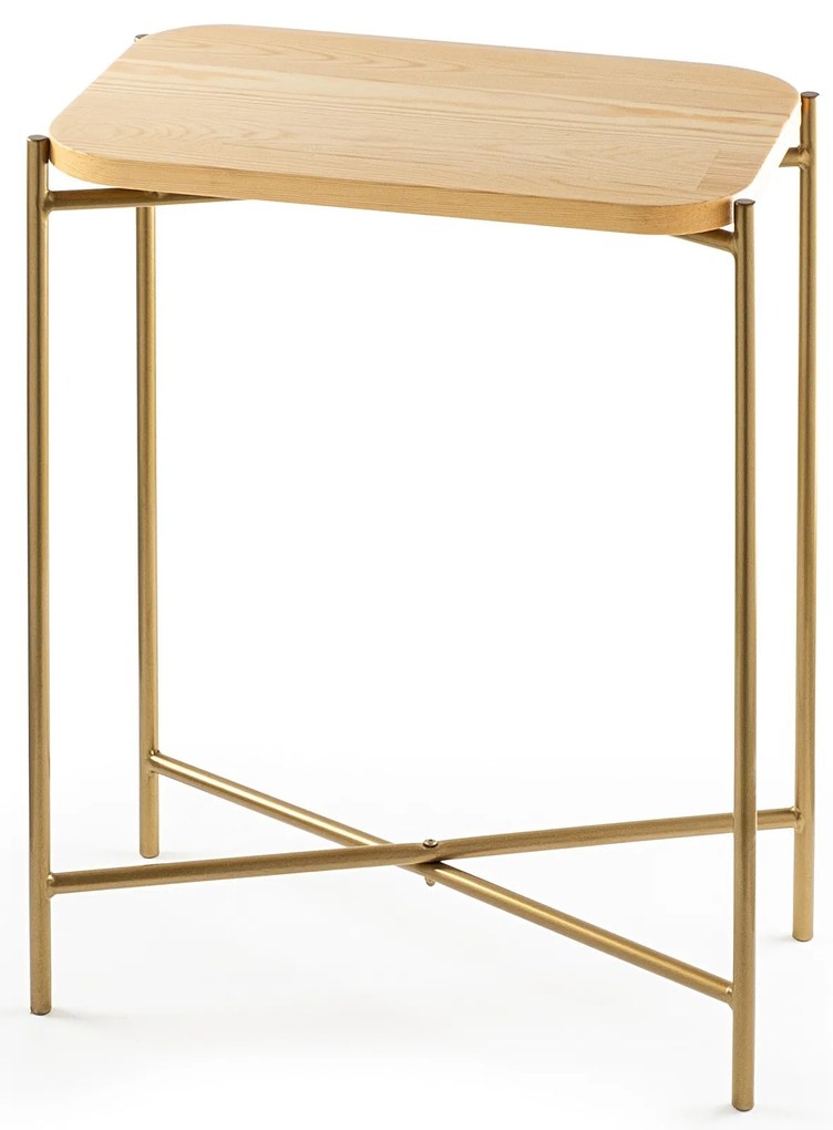 Odkladací stolík Shb-003 z masívu zlatý/dub prírodný