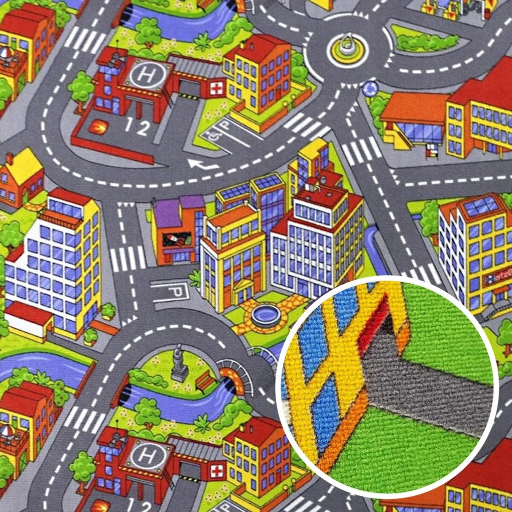 AKCIA: 100x300 cm Koberec metráž Big City 97, šíře, viacfarebná, filc, detská izba, Associated Weavers