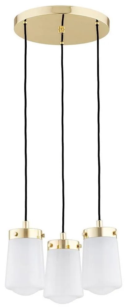 Argon 6164 - Luster na lanku PASADENA 3xE27/15W/230V zlatá/biela