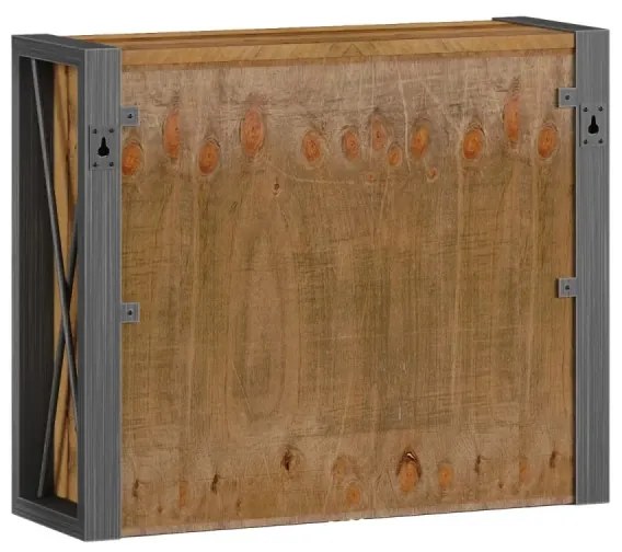 furniture-nabytek.cz - Masívna kúpeľňová zrkadlová skrinka Detroit z recyklovanej borovice, lakovaná, hnedá – 60×20×50 cm