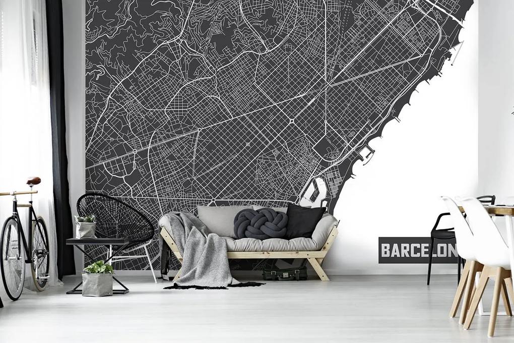Fototapeta - Mapa Barcelony (254x184 cm)