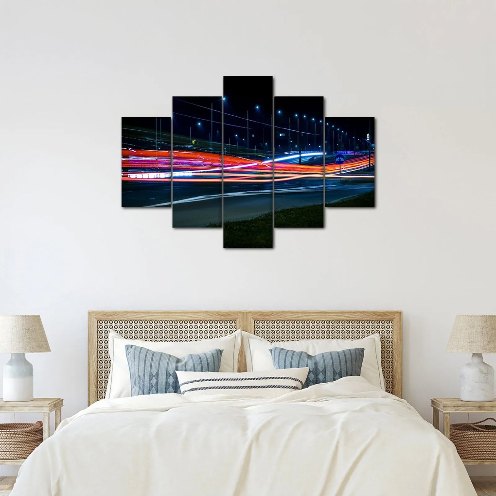 Obraz nočného mesta (150x105 cm)