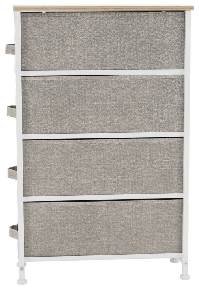 Komoda OFELIA s látkovými zásuvkami, biela