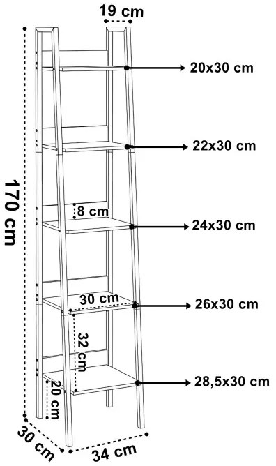 Polica RIVEN RUSTIC hnedá