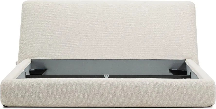 Béžová čalúnená dvojlôžková posteľ bez roštu 180x200 cm Martina – Kave Home