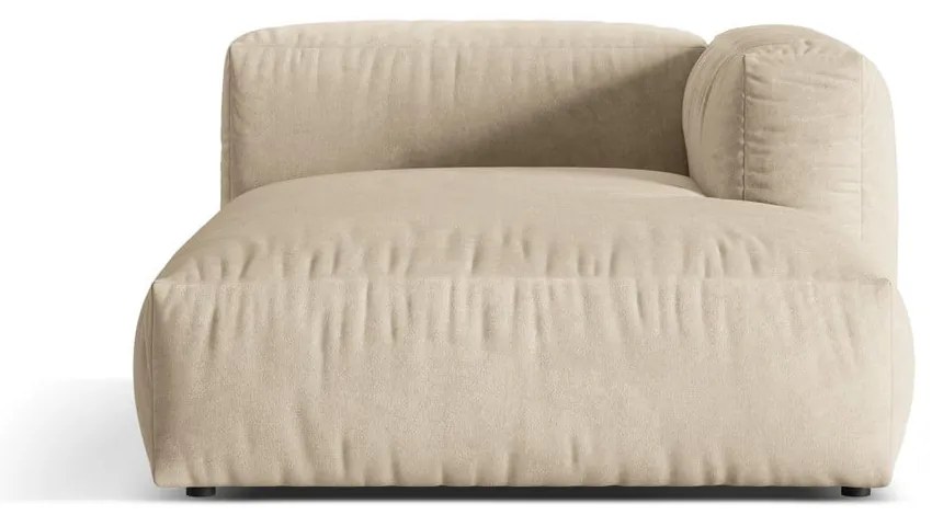 Béžový zamatový modul pohovky (pravý roh) Martina – Micadoni