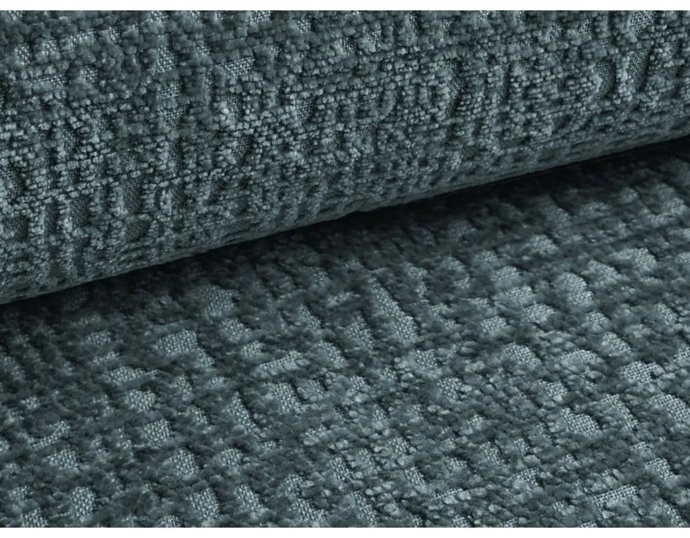 Modrá čalúnená dvojlôžková posteľ s úložným priestorom s roštom 140x200 cm Noho – Makamii