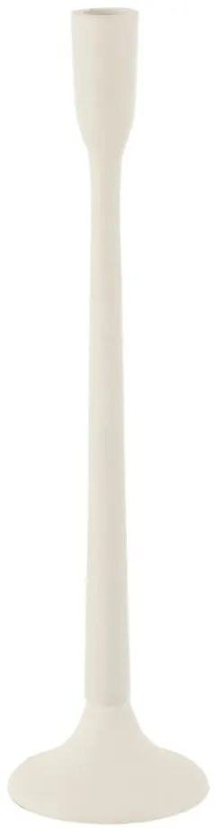 Biely antik kovový svietnik na úzku sviečku Leo Matt L - Ø 10*41 cm