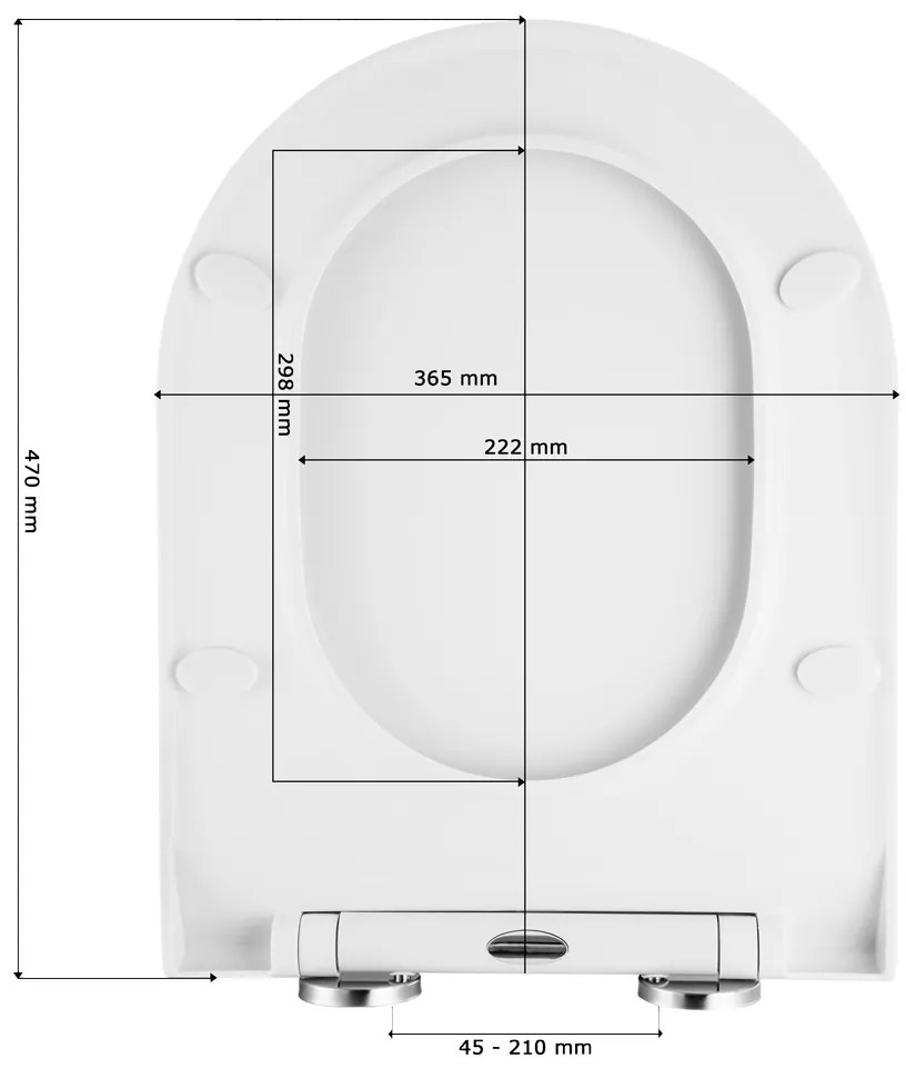 Gamma Verde D8, WC sedadlo 470x365 mm, polypropylén, SoftClose, EasyClean, biela lesklá, GMA-D8
